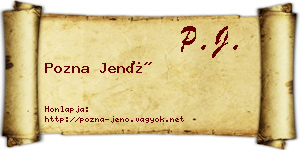 Pozna Jenő névjegykártya