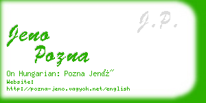 jeno pozna business card